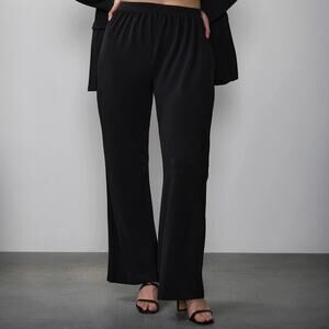 NWT New York & Co Matte Jersey Flare Pant Black Lightweight Stretch Trousers XXL